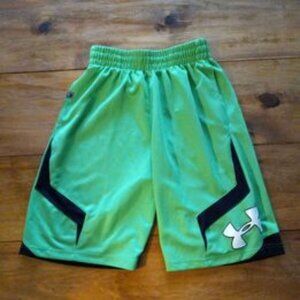 Under Armour Mens Loose Basketball Shorts Med Neon Green.
